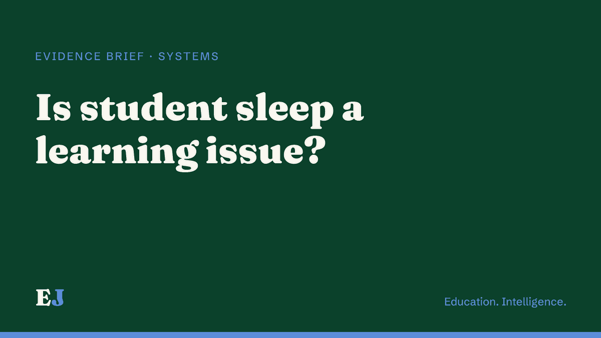 Is student sleep a welfare issue, or a learning one?